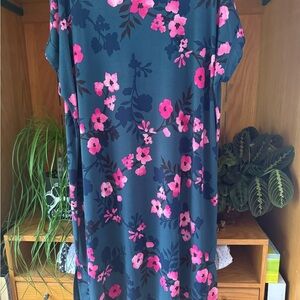 Floral Dress with Pink and Blue Pattern